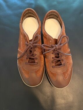 Closed Brown Leather & Suede Women's Sneakers